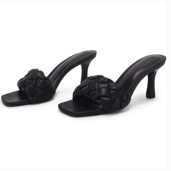 Braided Open Toe Heeled Sandals- size 9 - Picture 3 of 3